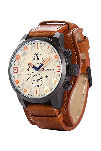 Curren Men's Water Resistant Leather Analog Watch 8225