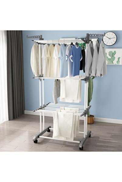 varioshop Foldable vertical clothes dryer – white