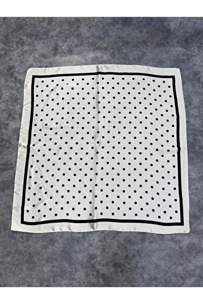 Axesoire 15331 Tačkasti dezen Sa deznom Bela bandana marama 90x90 cm