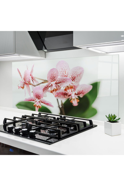 Arthub Panou Sticla Bucatarie, Protectie aragaz, Termorezistent, Flori, Green...