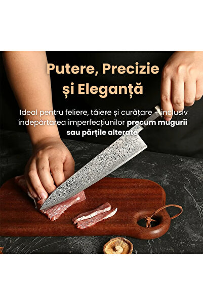 NEOSOR Professional Japanese Chef Knife 9inch, 73 Layers Damascus Steel, Ebony Handle, 60±2 HRC