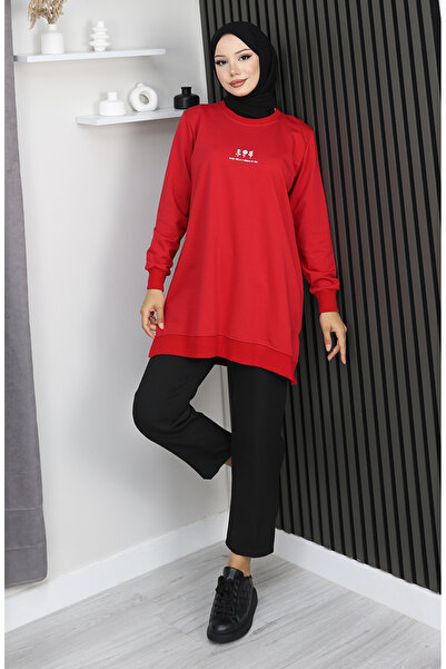 sefamerve Τούνικ δύο νήματα Ba με τύπωμα raboy 9096-01 Κόκκινο