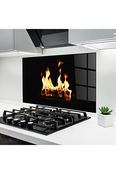 Arthub Kitchen Glass Panel, Stove Protection, Heat Resistant, Feng-shui, Calm Fire