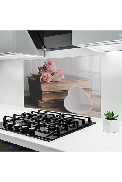 Arthub Panou Sticla Bucatarie, Protectie aragaz, Termorezistent, Flori, Books...