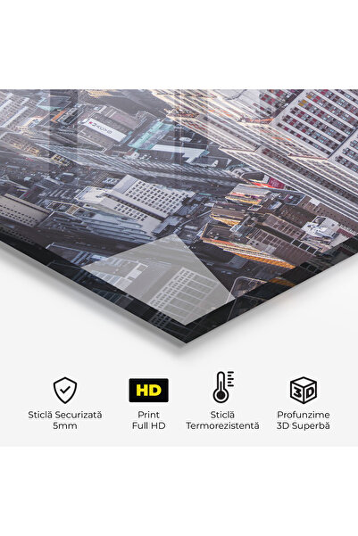 Arthub Kitchen Glass Panel, Stove Protection, Heat Resistant, Landscapes, Big Grey Tower