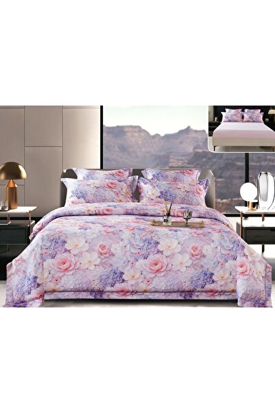 Casa de Vis Double bed linen set, satin cotton, 180x200 cm, 6 pcs, elastic, PSS-11