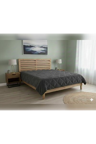 Yayo TEK Kişilik Lüx Gri Wellsoft Yorgan Çift Taraflı 155 X 215 (Renk antrasit)