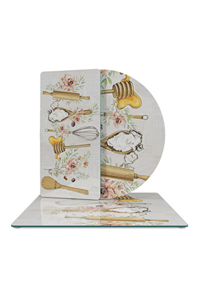 Decovetro Glass Presentation Serving Plate Set of 3 Mixed Set Kitchenware Patterned