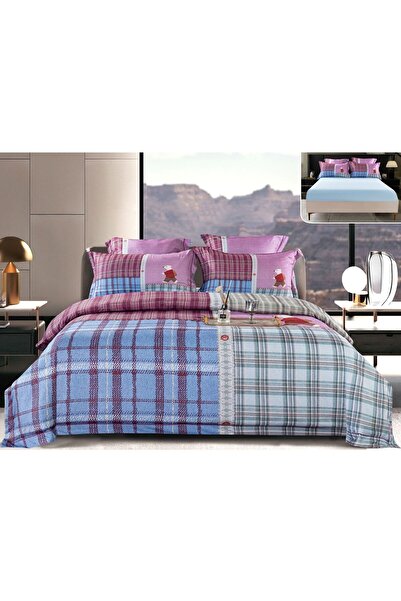 Casa de Vis Double bed linen set, satin cotton, 180x200 cm, 6 pcs, elastic, PSS-17