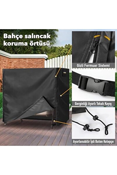 Mena Rise BrfShp Bahçe Salıncak Koruma Örtüsü Üç Kişilik Tenteli Hamak Bahçe Salıncağı Koruma Kılıfı Su Geçirm