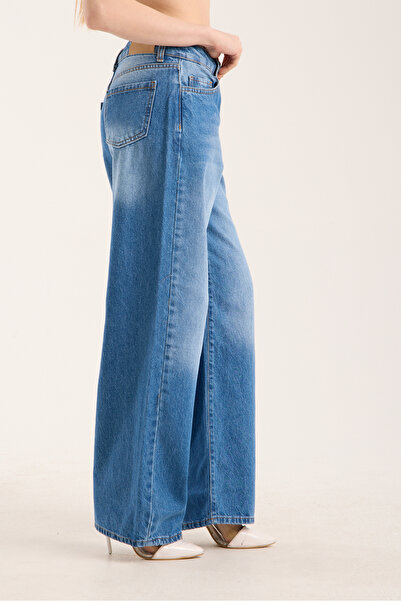 REDZARRAM Normal Waist Long Leg Blue Women's Jeans