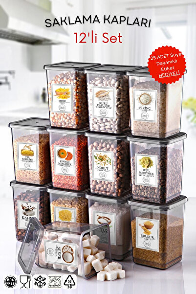 We House Set of 12 Storage Containers with Labels 550 Ml.