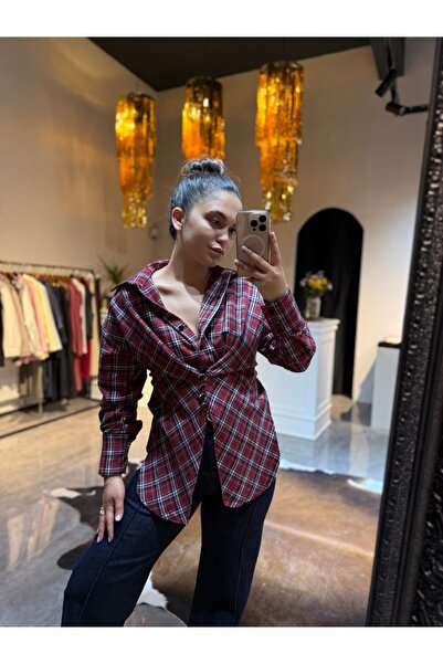 BÜŞRA PERKER Plaid Button Detailed Shirt