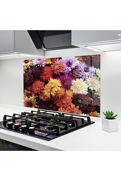 Arthub Panou Sticla Bucatarie, Protectie aragaz, Termorezistent, Flori, Flowe...