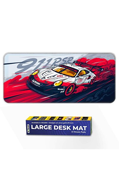 Coverzone 90×40cm XL Racing Car Mouse Pad – Large Desk Mat with Waterproof, Non-Slip Base, Stitched Edges