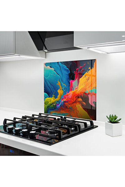 Arthub Panou Sticla Bucatarie, Protectie aragaz, Termorezistent, Abstracte, C...