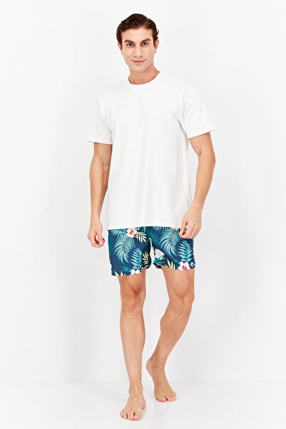 CELIO Men Allover Printed Drawstring Board Shorts, Multicolor