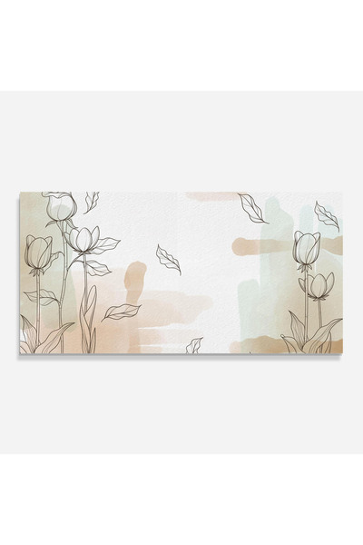 Arthub Kitchen Glass Panel, Stove Protection, Heat Resistant, Flowers, Brown Line Flower