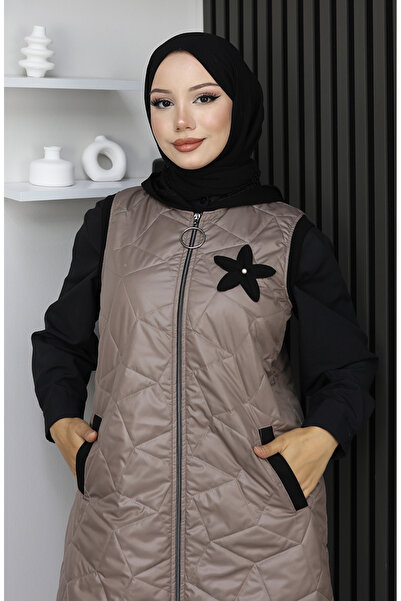 sefamerve Куртка з капюшоном на блискавці 5108-01 Візон