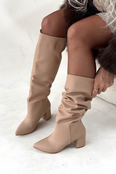 Shoebutik Twente Biscuit Color Leather Boots