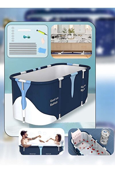 Generic Leon Home Extra Large Foldable Freestanding Soaking Bathtub for Adult...