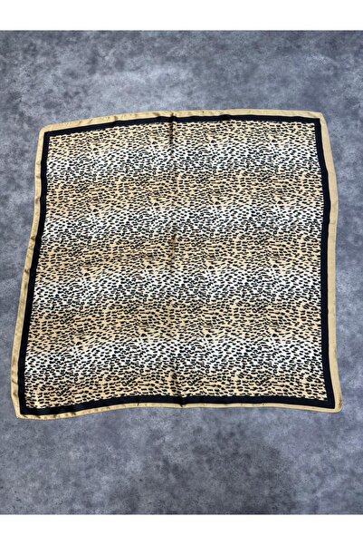 Axesoire 15328 Leopard dezen Bež bandana šal 90x90 cm