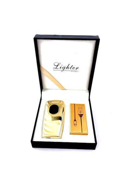 Ems Gold Alien electric lighter, TOUCH ignition, double arc, gas-free, gold, USB charging