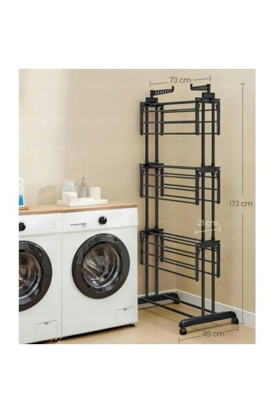 varioshop Foldable vertical clothes dryer – black