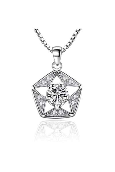 CRM Colier cu pandantiv stea, CRM, argint, 45 cm