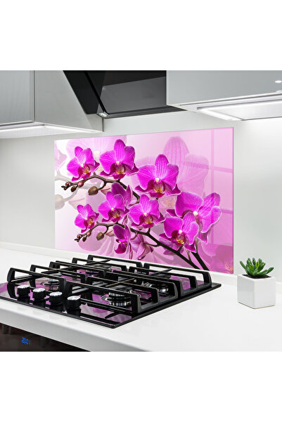 Arthub Panou Sticla Bucatarie, Protectie aragaz, Termorezistent, Flori, Flori...