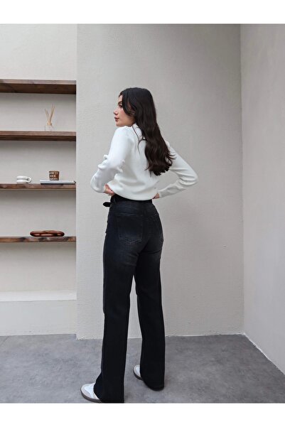 ESRAHELVACI High Waist Straight Cut Belted Jeans