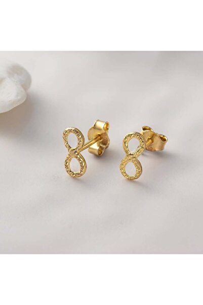 YCL JEWELLERY 8 Ayar Altın Mini Sonsuzluk Küpe