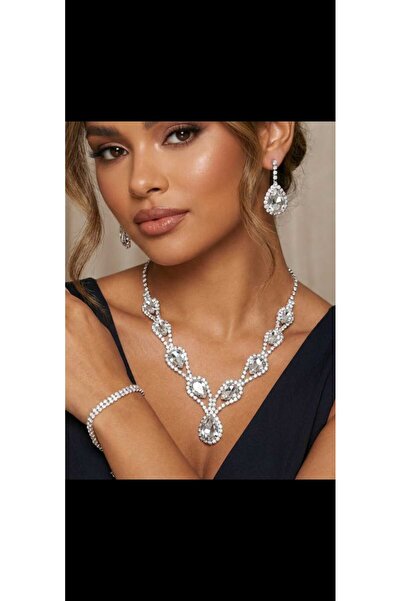 Zanora Krıstal Damla Gelin Davet 3 Set