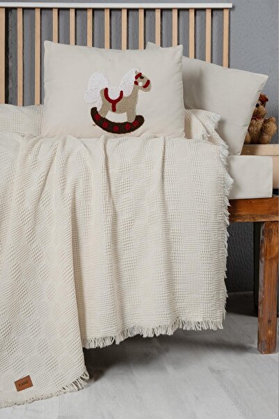 Budi Kanz Baby Waffle Muslin Embroidered Blanket Knz-021 Ponny