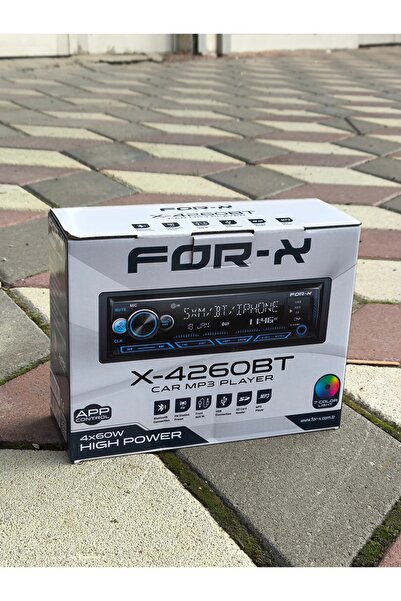 patili tasarım Forix 4260 Bluetooth Usb Cift Amfi Cikisli 7 Renkli Oto Teyp