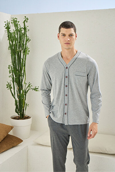 KLY 100% Cotton Plus Size Men's Luxury Design Pajama Set