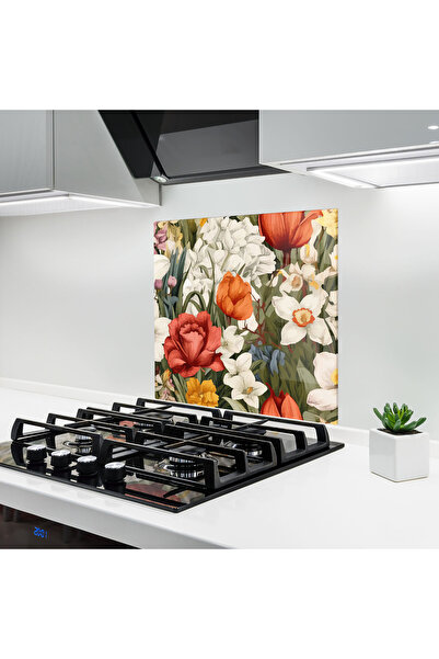 Arthub Kitchen Glass Panel, Stove Protection, Heat Resistant, Landscapes, Ora...