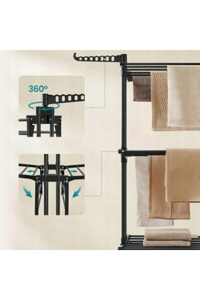 varioshop Foldable vertical clothes dryer – black