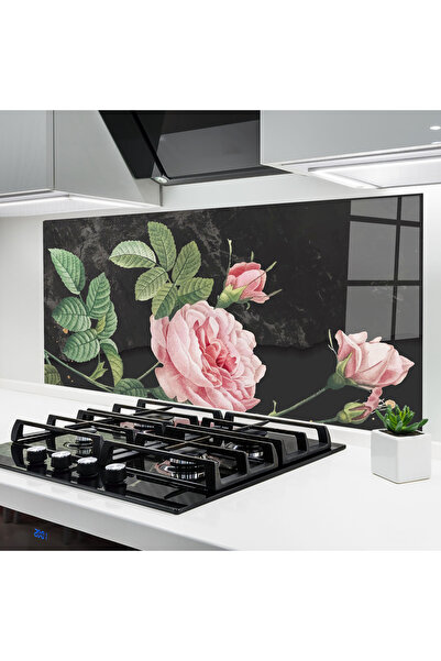 Arthub Panou Sticla Bucatarie, Protectie aragaz, Termorezistent, Flori, Marble Roses