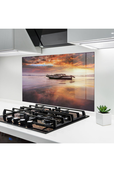 Arthub Kitchen Glass Panel, Stove Protection, Heat Resistant, Landscapes, Bea...