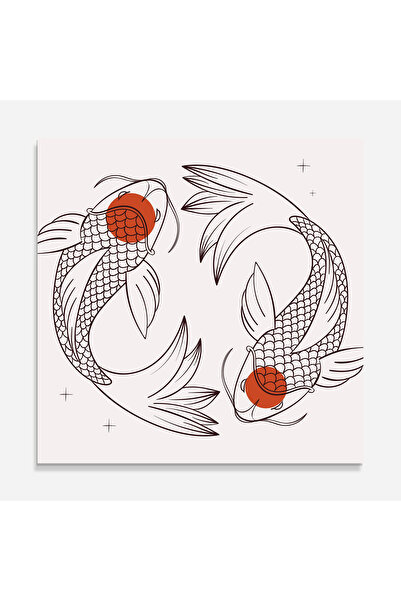 Arthub Kitchen Glass Panel, Stove Protection, Heat Resistant, Feng-shui, Koi Yinyang Art