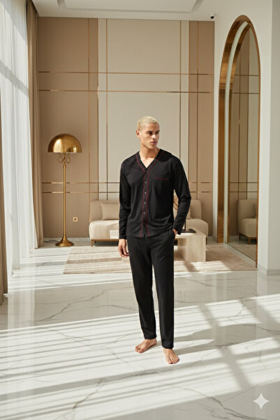 KLY 100% Cotton Plus Size Men's Luxury Design Pajama Set