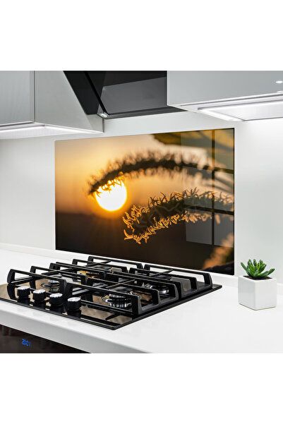 Arthub Kitchen Glass Panel, Stove Protection, Heat Resistant, Landscapes, Pla...