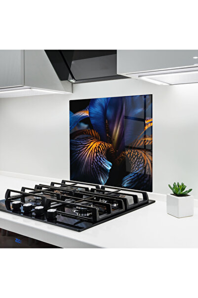 Arthub Panou Sticla Bucatarie, Protectie aragaz, Termorezistent, Flori, Dark ...