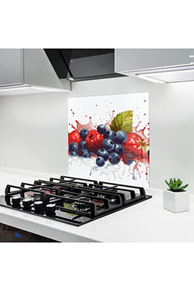 Arthub Panou Sticla Bucatarie, Protectie aragaz, Termorezistent, Alimente, Berries Art