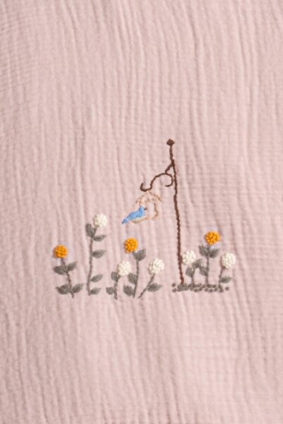 Budi Kanz 4 Layer Hand Made Ruffled Muslin Cover Set Knz-020 Powder