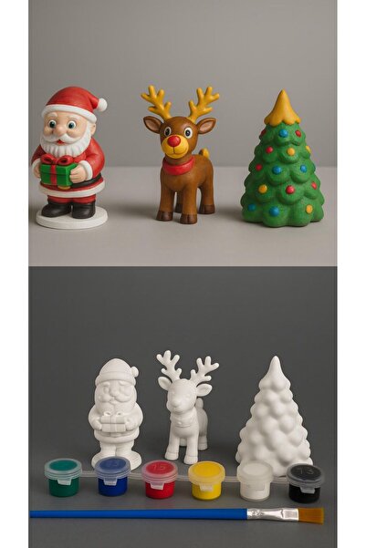 ALİS WORLD Yılbaşı Temalı Boyama Seti - Yeni Yıl - (Noel Baba, Çam Ağacı ve G...