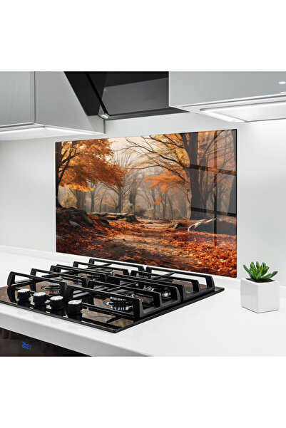 Arthub Kitchen Glass Panel, Stove Protection, Heat Resistant, Landscapes, Aut...