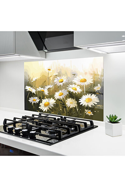 Arthub Kitchen Glass Panel, Stove Protection, Heat Resistant, Flowers, Daily ...