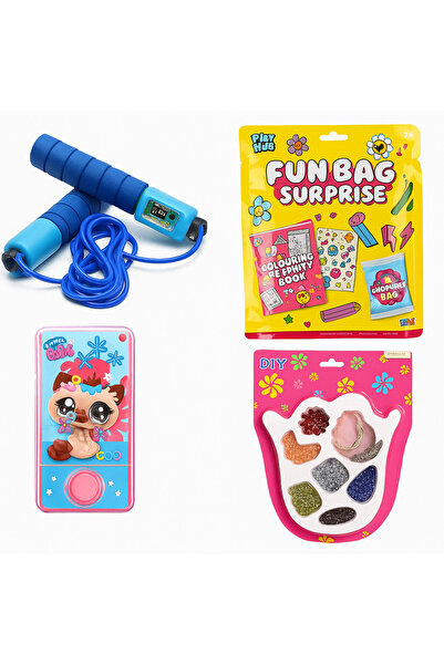 Muhcu Home 6 قطع - لعبة هوبلوب 68 سم + حبل مع عداد + تاج + مجموعة مجوهرات + ل...